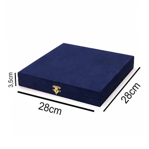 Kadife Tabak Plaket Kutusu 28x28cm - 2'li Paket SKPL32