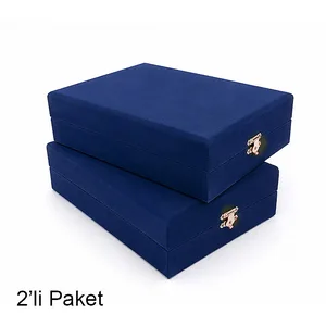 SKPL30 Kadife Kristal Cam Plaket Kutusu 16x26cm - 2'li Paket