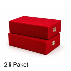 SKPL30 Kadife Kristal Cam Plaket Kutusu 16x26cm - 2'li Paket